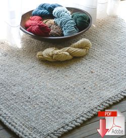 Knitted Rectangular Rug  Pattern download
