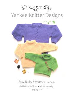 Easy Bulky Sweater - Yankee Knitter  - Pattern download