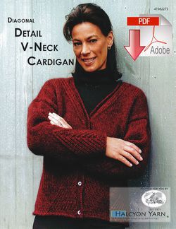 Diagonal Detail VNeck Cardigan Pattern download