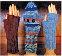 Fingerless Gloves and Mitts 5 sts/1"