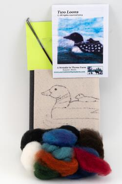 Two Loons Tile Felting Kit tools included