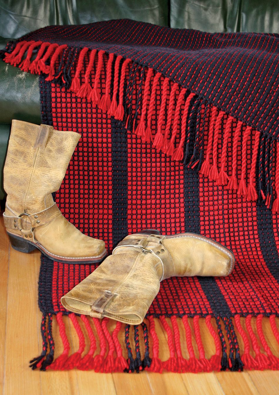Weaving Patterns Ruby Ladders Rug  Halcyon Deco Rug Wool