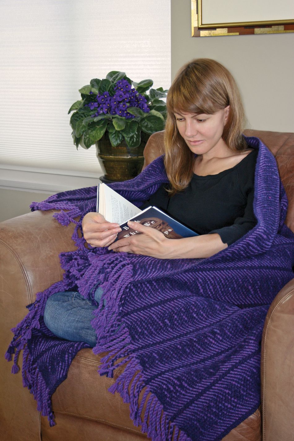 Weaving Patterns Undulating Waves Woven Blanket  Harrisville 2Ply