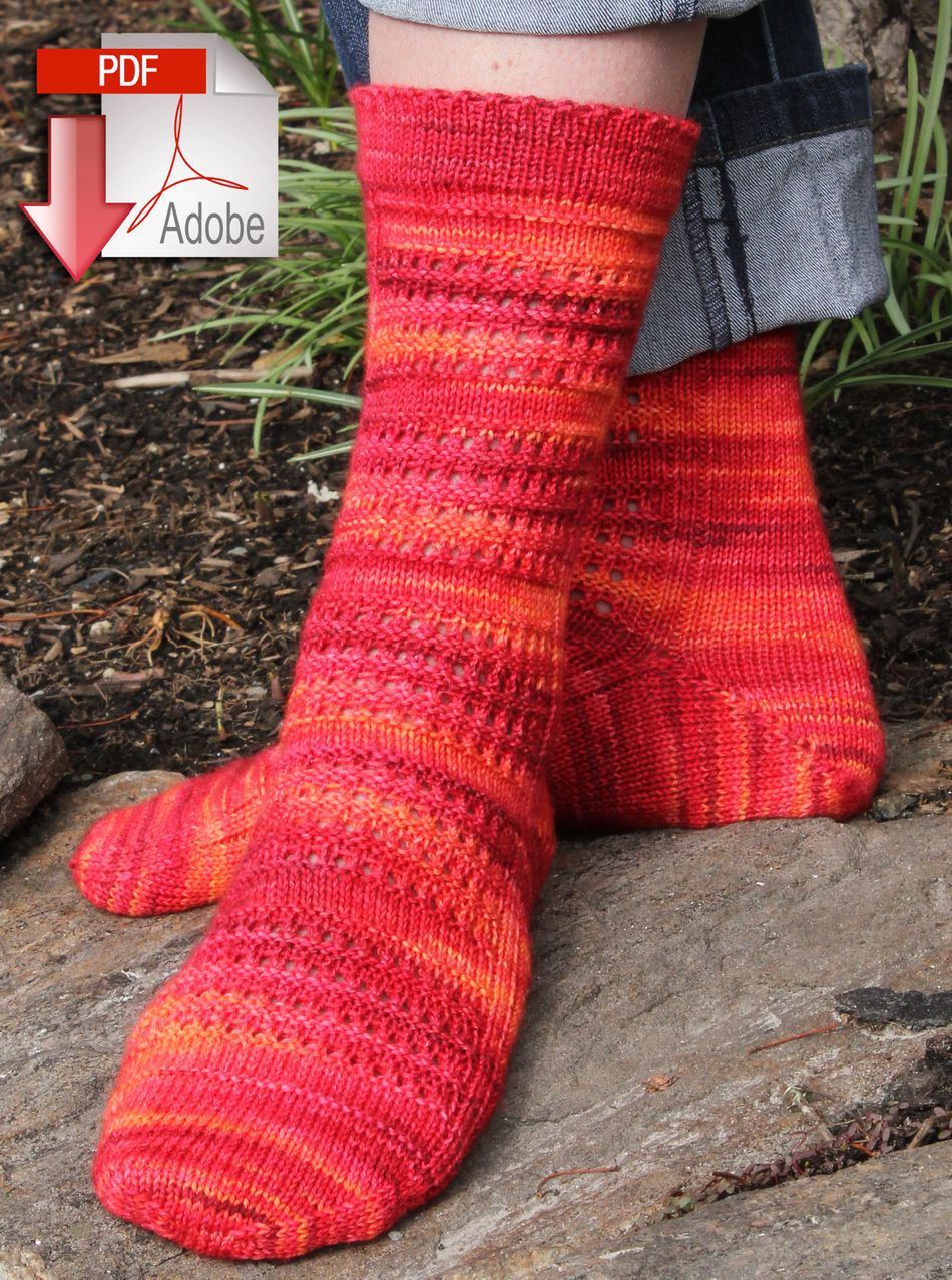 Knitting Patterns Strings of Rubies Socks  Fingering Weight  Pattern download