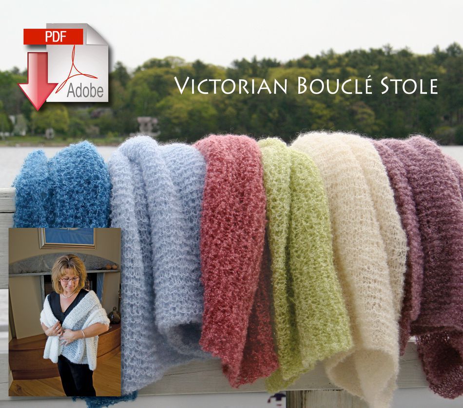 Knitting Patterns Victorian Boucle Stole  Pattern download