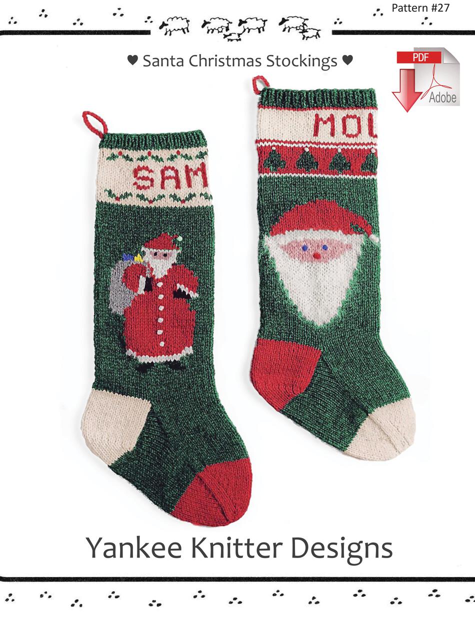 Knitting Patterns Santa Christmas Stockings  Yankee Knitter   Pattern download