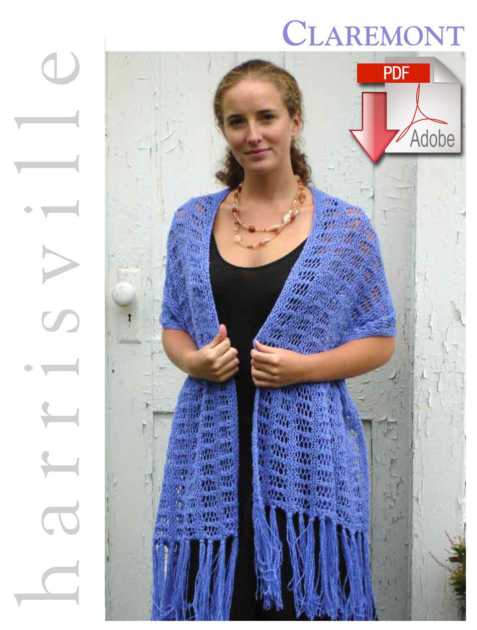 Knitting Patterns Claremont Stole  Pattern download Harrisville Designs