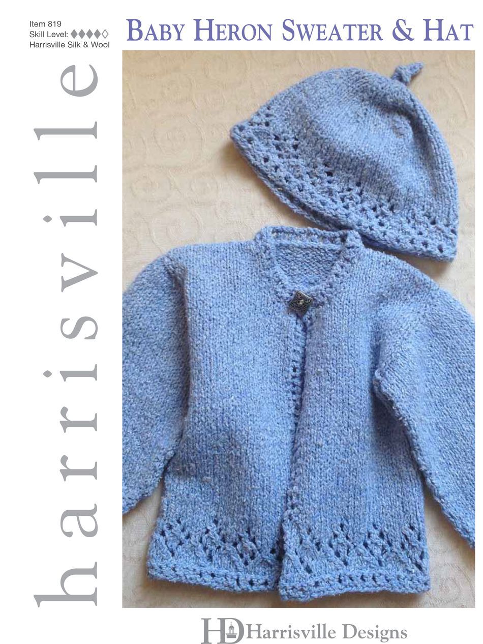 Knitting Patterns Baby Heron Sweater and Hat Harrisville Designs
