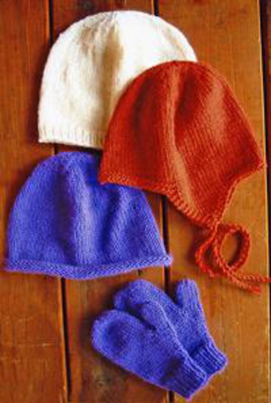 Knitting Patterns Basic Hat and Mitten Set for Children by Knitting Pure and Simple