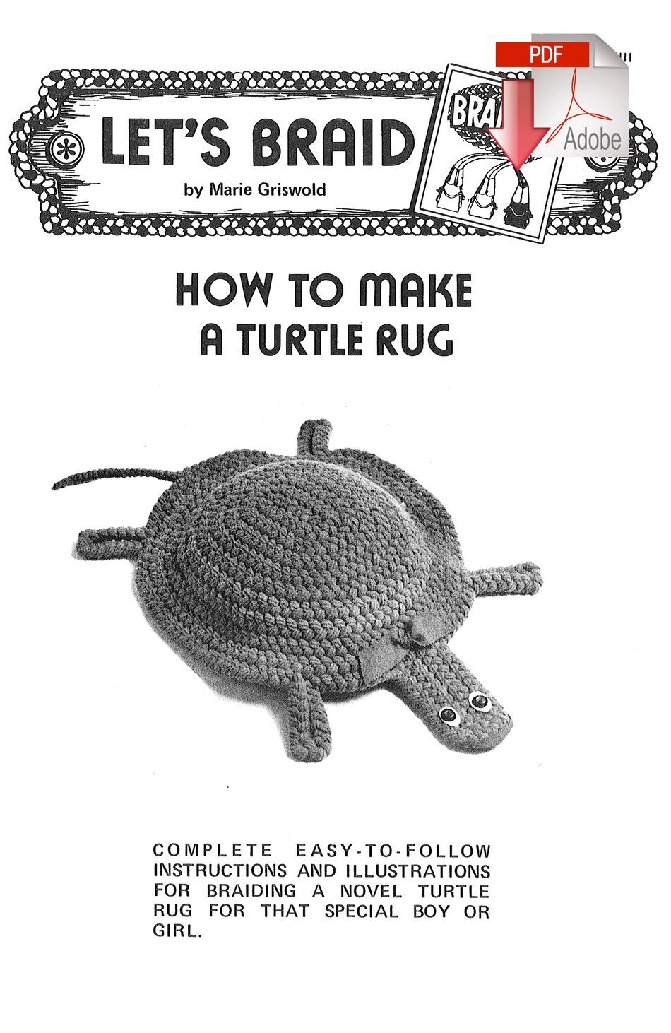 Rug Making Books How to Make a Braided Turtle Rug  Pattern download