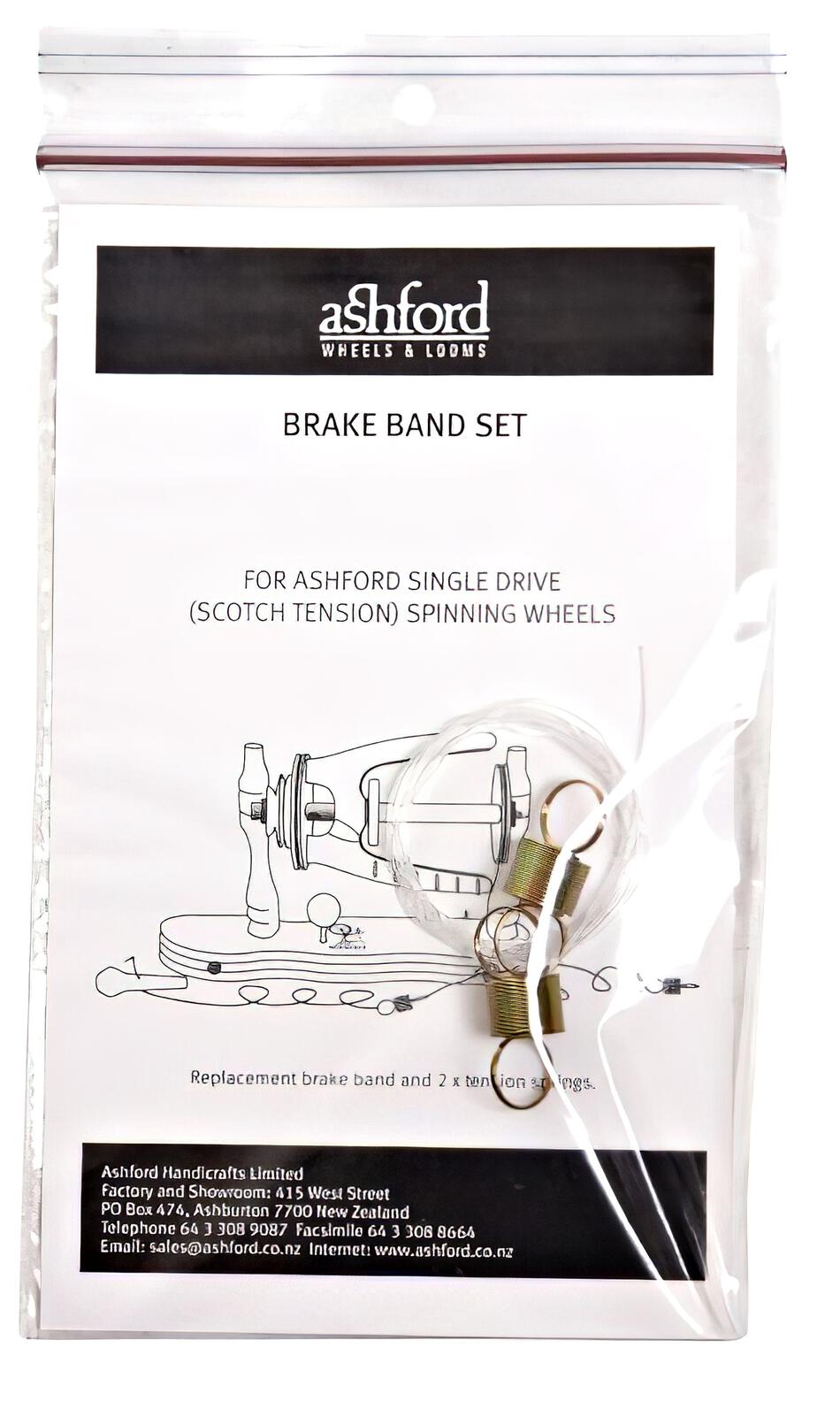 Spinning Equipment Ashford Brake Band Set  2 Tension springs and 1 Nylon brake band for Ashford Spinning Wheels