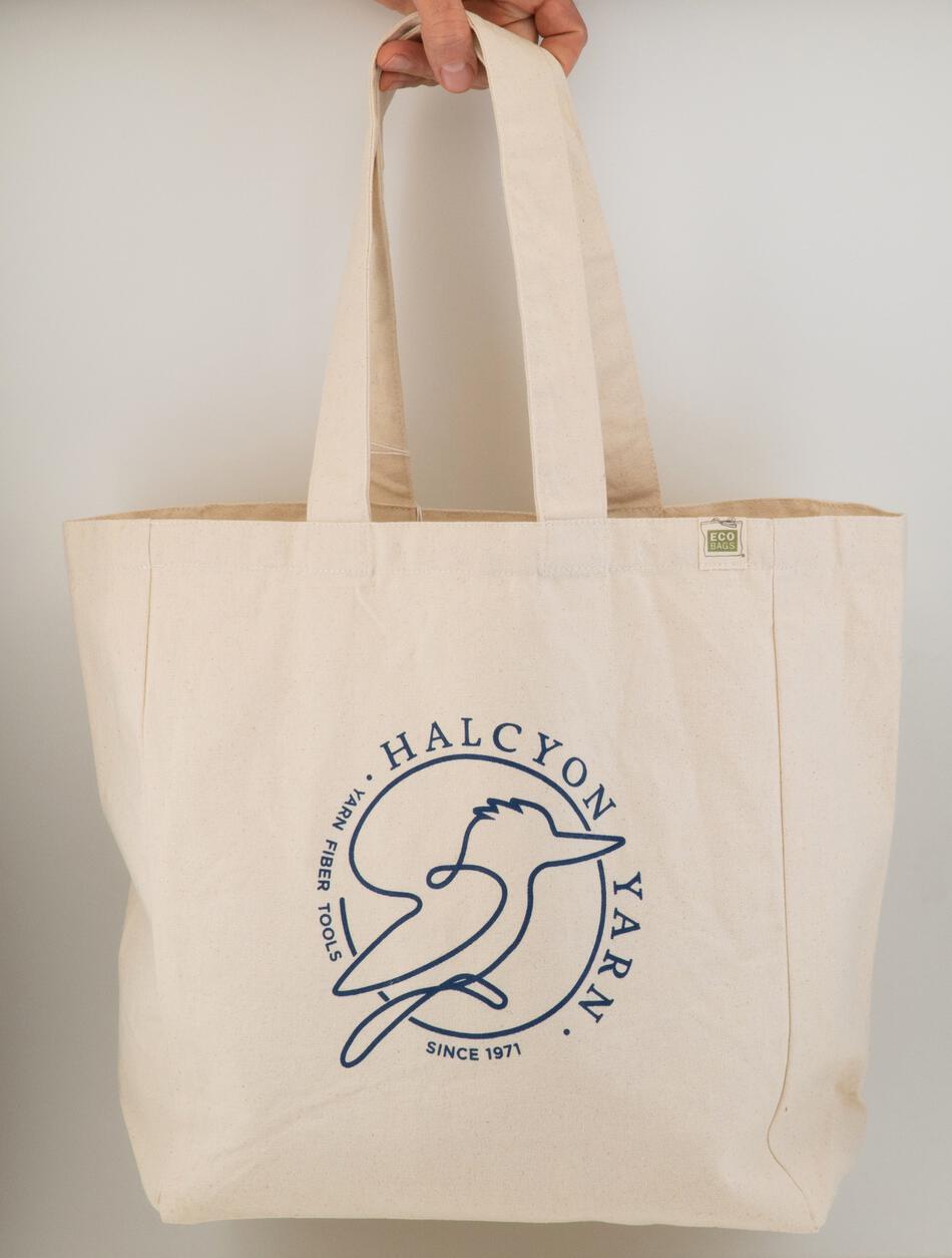 MultiCraft Equipment Halcyon Yarn Logo Recycled Cotton Tote Bag wPocket