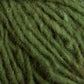 Close-up image of thick green wool yarn, reminiscent of Caledonian Dye Works' Halcyon Geo Rug Wool. The fibers are intertwined and slightly fuzzy, boasting a rich texture. The yarn's color is a deep, earthy green, perfect for knitting or crocheting warm garments or accessories.