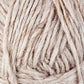 Close-up image of a ball of beige, natural-colored Lopi Alafoss Icelandic Wool Yarn by Berroco, Inc., showing its fibrous texture and tightly wound strands. The yarn appears soft and slightly fuzzy, perfect for knitting or crocheting projects like Icelandic pullovers.