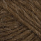 Close-up image of thick, brown Lopi Alafoss Icelandic Wool Yarn by Berroco, Inc. The strands are tightly wound together with some loose fibers visible on the surface, giving it a slightly fuzzy texture perfect for crafting Icelandic pullovers or felted mittens.