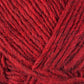 Close-up of Berroco, Inc.'s Lopi Alafoss Icelandic Wool Yarn, showing the texture of the fibers and strands. The yarn is tightly spun and appears soft, with various shades of red giving it a rich, vibrant look—perfect for creating Icelandic pullovers or felted mittens.