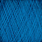 A close-up view of tightly wound JaggerSpun Maine Line 3/8 Yarn from Jagger Brothers, Inc. in blue reveals fine, soft fibers creating a textured pattern of overlapping and intersecting strands that form an intricate tangle. The vibrant blue color is consistent throughout the yarn.