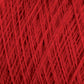 Close-up of a ball of red JaggerSpun Maine Line 2/8 Yarn from Jagger Brothers, Inc., showing a detailed and intricate pattern of tightly wound strands forming a dense, textured surface. The worsted spun yarn's individual fibers are visible, creating a rich and vibrant tapestry of crimson hues perfect for knitting or weaving projects.