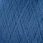 Close-up image of JaggerSpun Maine Line 2/8 Yarn | Large Cone by Jagger Brothers, Inc. in blue, showcasing its intricate, crisscrossed fibers in fine detail. The texture appears soft and slightly fuzzy, with varying tones of blue creating a rich and textured pattern ideal for both commercial and recreational knitters.