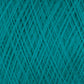 Close-up of JaggerSpun Maine Line 2/8 Yarn | Mini-cone by Jagger Brothers, Inc., showcasing intricately woven teal fibers in a dense, crisscrossing pattern. The texture appears soft and slightly fuzzy, highlighting the detailed threads and their overlapping structure, perfect for knitting projects.