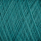 Close-up view of tightly woven, teal-colored JaggerSpun Maine Line 2/20 Yarn | Large Cone by Jagger Brothers, Inc., creating a textured and intertwined pattern. The image emphasizes the detailed fibers and crosshatching weave of the worsted spun yarns.