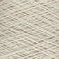 Close-up image of a ball of off-white JaggerSpun Heather 2/8 yarns by Jagger Brothers, Inc., showing the tightly wound strands in a crisscross pattern. The texture of the worsted spun wool is clearly visible, highlighting its fibrous and slightly coarse appearance.