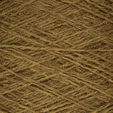 Close-up image of Jagger Brothers, Inc. JaggerSpun Heather 2/8 Mini-cone yarns. The brown, worsted spun wool fibers are tightly wound and have a slightly rough texture, with visible strands interwoven in a crisscross pattern.