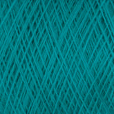 Close-up image of Jagger Brothers, Inc.'s JaggerSpun Superfine Merino 2/18 Yarn in turquoise, wound into a ball. The detailed pattern of intersecting and overlapping strands is ideal for hand knitters crafting with worsted weight.