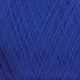 Close-up of JaggerSpun Superfine Merino 2/18 Yarn by Jagger Brothers, Inc., in a deep blue shade, showcasing the intricate crisscrossing threads and soft texture. The yarn’s rich color and detailed fibrous strands are prominently displayed, highlighting its worsted spun quality.