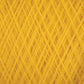 Close-up image of tightly wound JaggerSpun Zephyr Wool-Silk 2/18 Yarn | Large Cone by Jagger Brothers, Inc. in a bright yellow color, showcasing a detailed crisscross pattern of the fibers. The texture appears soft and slightly fuzzy, reminiscent of luxurious yarn, with the strands overlapping and intertwined.