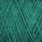 Close-up of green strands interwoven to form a dense, textured pattern. The luxurious JaggerSpun Zephyr Wool-Silk 2/18 Yarn from Jagger Brothers, Inc. appears soft and has a slight sheen, giving it a vibrant look. The individual fibers are visible, highlighting the detailed craftsmanship.