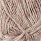 Close-up image of a ball of light brown Léttlopi (Lite Lopi) Icelandic Wool Yarn by Berroco, Inc., displaying its soft and textured fibers twisted together, perfect for colorwork knitting.