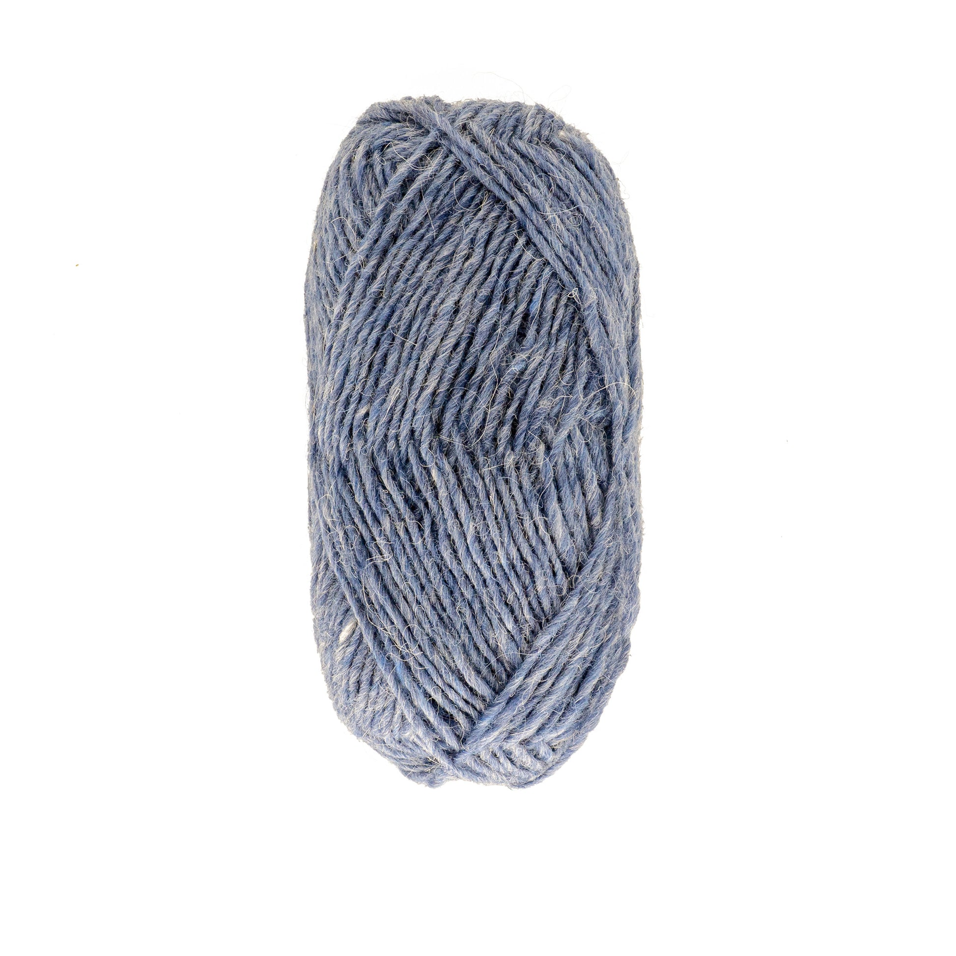 A skein of Léttlopi (Lite Lopi) Icelandic Wool Yarn by Berroco, Inc. elegantly rests against a white background, perfect for colorwork knitting due to its water-repellent fiber properties.