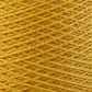 Close-up view of a spool of Supreme Corp's 3/2 Pearl Cotton Yarn in yellow, tightly wound with a crisscrossing pattern. The texture is detailed with visible strands and fibers, illustrating the fine craftsmanship of this versatile large cone yarn.