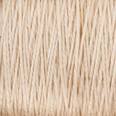 Close-up view of a bundle of Supreme Corp's 3/2 Pearl Cotton Yarn in mini-cone form, showcasing tightly spun threads arranged in parallel. The cream-colored yarn exhibits a soft and slightly fuzzy texture, making it ideal for knitting, weaving, or various other textile crafts.