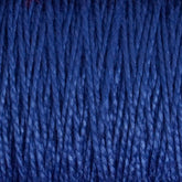 Close-up of several strands of 3/2 Pearl Cotton Yarn | Large Cone by Supreme Corp in dark blue. The texture is beautifully visible, showcasing individual twisted threads. The background is entirely filled with the yarn, emphasizing its rich color and detailed fiber structure.