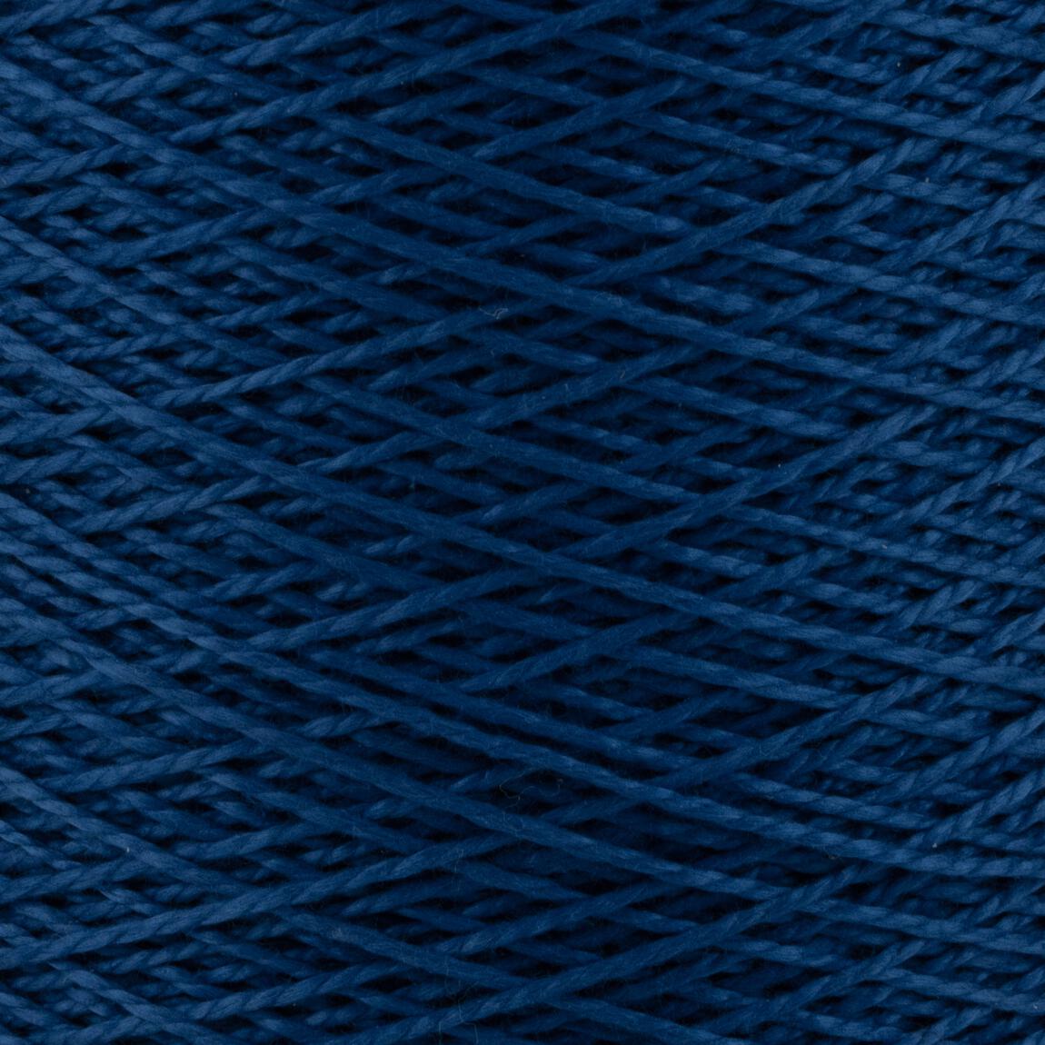 Close-up image of Supreme Corp's 3/2 Pearl Cotton Yarn wound in a tightly woven, crisscross pattern. The texture highlights the individual strands and fibers of this versatile yarn, creating a detailed and intricate appearance.