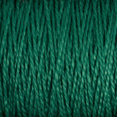 Close-up of tightly wound, green yarn from Supreme Corp's 3/2 Pearl Cotton Yarn | Large Cone. The texture reveals individual strands interwoven to create a dense and uniform pattern. This mercerized cotton yarn appears soft, with a slight sheen that reflects light, making it a versatile choice for various projects.