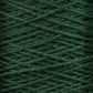 Close-up of the dark green 3/2 Pearl Cotton Yarn | Mini-cone by Supreme Corp, showcasing its versatile and intricate crisscross pattern. The texture of the yarn appears soft and slightly fuzzy, highlighting the thickness and tight weave of the fibers.