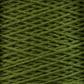 Close-up image of Supreme Corp’s 3/2 Pearl Cotton Yarn neatly wound in a tight coil, forming a repetitive crisscross pattern. The texture appears coarse, evoking the feel of natural fibers yet possessing the lustrous quality characteristic of pearl cotton. The yarn exhibits a rich, mossy green hue.