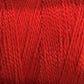 A close-up view of bright red, versatile 3/2 Pearl Cotton Yarn | Large Cone from Supreme Corp wound into a tight skein, with visible twisted fibers creating a textured pattern.