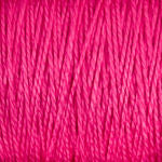 Close-up image of bright pink 3/2 Pearl Cotton Yarn from Supreme Corp, showcasing detailed texture and tightly wound strands on a large cone.