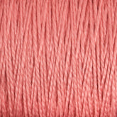 Close-up of Supreme Corp's 3/2 Pearl Cotton Yarn | Mini-cone in a warm, consistent shade of pink, showcasing its tightly woven texture and individual strands twisted together. The surface appears soft and smooth, indicating that this versatile yarn is ideal for both knitting and crocheting.