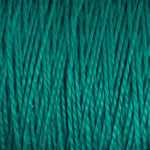 Close-up of teal-colored strands from Supreme Corp’s 3/2 Pearl Cotton Yarn in a large cone, tightly wound together. The texture appears soft and slightly glossy, with subtle variations in hue giving depth to the color.