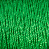 Close-up image of 3/2 Pearl Cotton Yarn | Large Cone by Supreme Corp in bright green, showing the detailed texture and tightly wound twisted strands of mercerized cotton yarn.