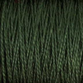 Close-up of a textured, green piece of 3/2 Pearl Cotton Yarn from Supreme Corp. Individual strands are tightly twisted together, creating a dense and uniform pattern across the entire image. The color is a rich, deep green, evoking a natural and earthy feeling.