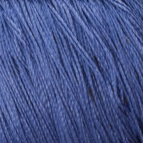 Close-up image of Supreme Corp's 3/2 Pearl Cotton Yarn in soft blue, tightly wound together. The texture appears smooth and fine, with a uniform color throughout. The strands lie neatly, showcasing the delicate and consistent nature of this versatile yarn available in a large cone.