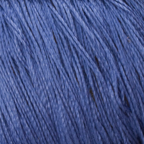 Close-up image of Supreme Corp's 3/2 Pearl Cotton Yarn in blue. The fibers are tightly wound and slightly shiny, creating a textured surface with visible strands and threads.