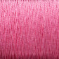 Close-up image of a spool of pink thread, showcasing the texture and tightly wound strands. The 3/2 Pearl Cotton Yarn from Supreme Corp appears to be made from mercerized cotton, with a slightly shiny surface, and is tightly packed together on a large cone.