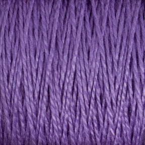 Close-up image of tightly wound Supreme Corp's 5/2 Pearl Cotton Yarn on a mini-cone, showing fine strands and a textured surface. The parallel alignment of the yarn fibers creates a uniform pattern, emphasizing the variegated shades of purple, perfect for detailed weaving projects.